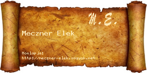 Meczner Elek névjegykártya