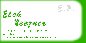 elek meczner business card